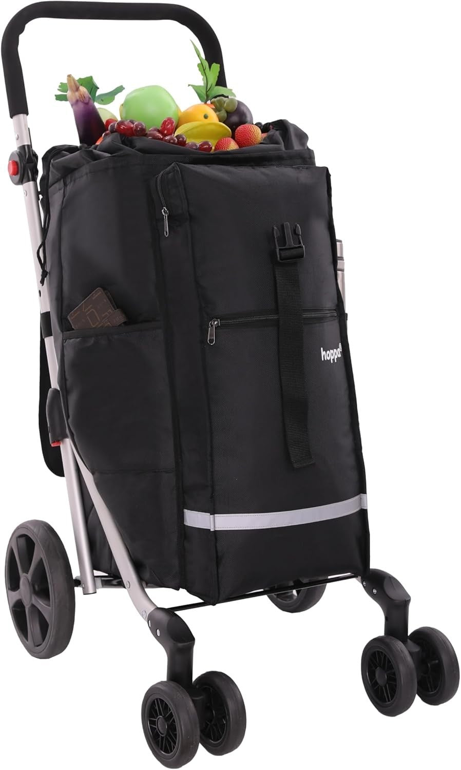 6 Wheel Lightweight Foldable Shopping Trolley 74L Large Grocery Cart