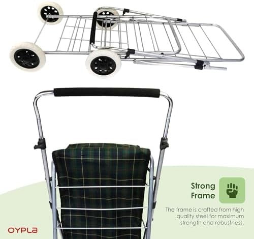 4 Wheel Folding Shopping Trolley Waterproof Bag Market Laundry Cart