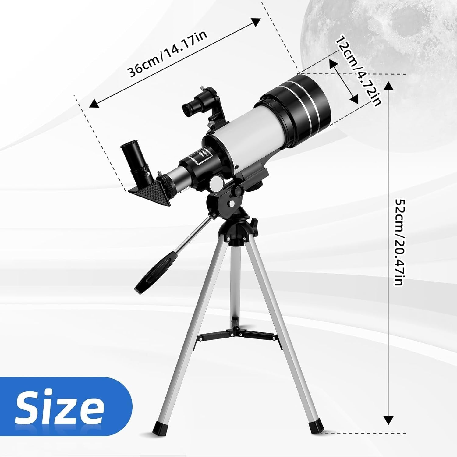 70mm Refractor Telescope for Adults and Kids, 15X to 150X with Tripod and Adapte