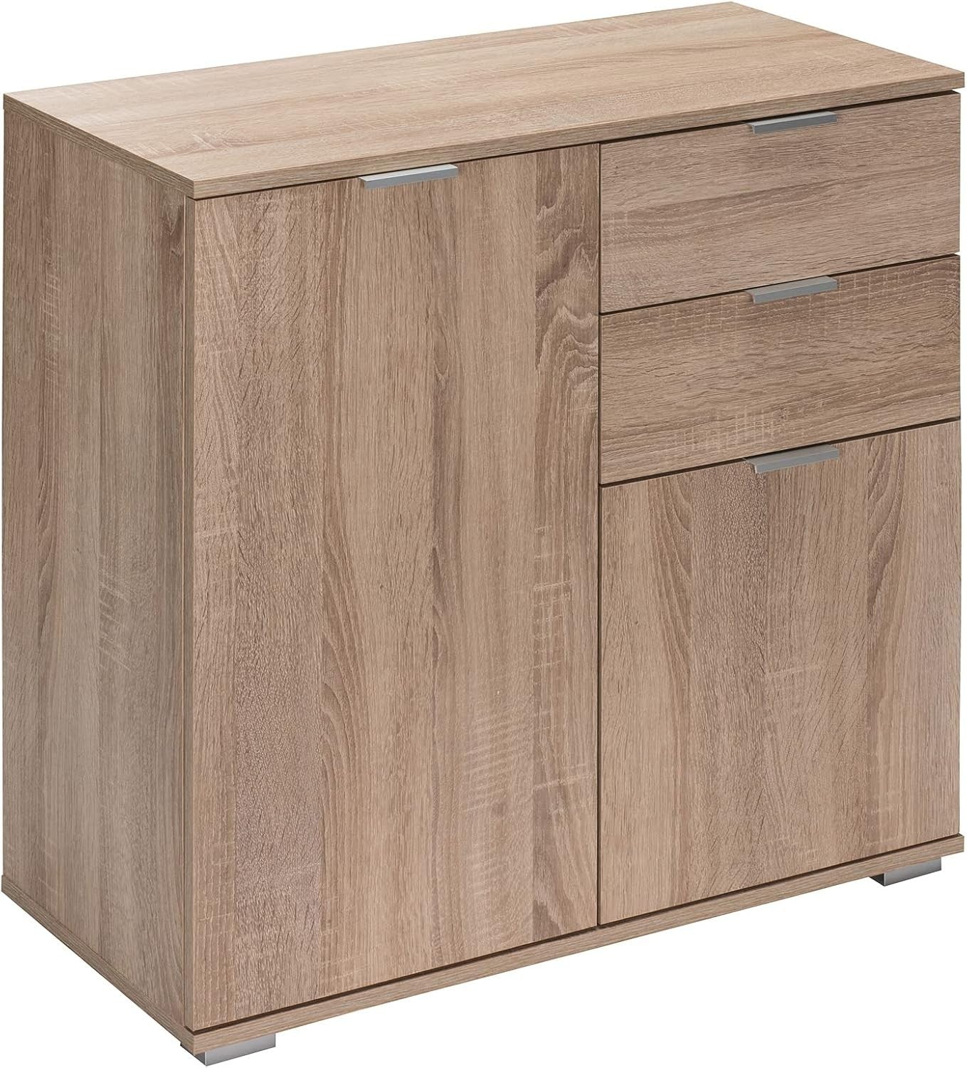 Oak Sideboard Storage Cabinet 2 Doors 2 Drawers Unit Hallway 71cm
