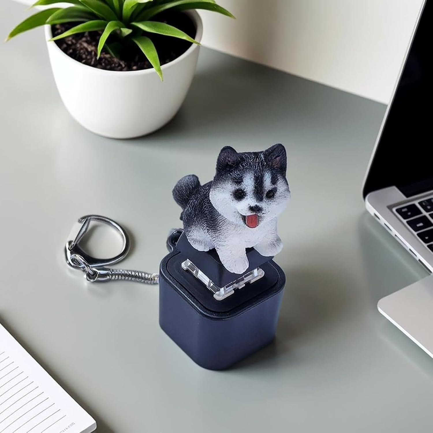 2pcs Flashing Pet Sound Fidget Keychain LED Clicker Stress Relief Toy