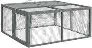 Folding Rabbit Hutch Portable Wooden Outdoor Run Openable Top Large