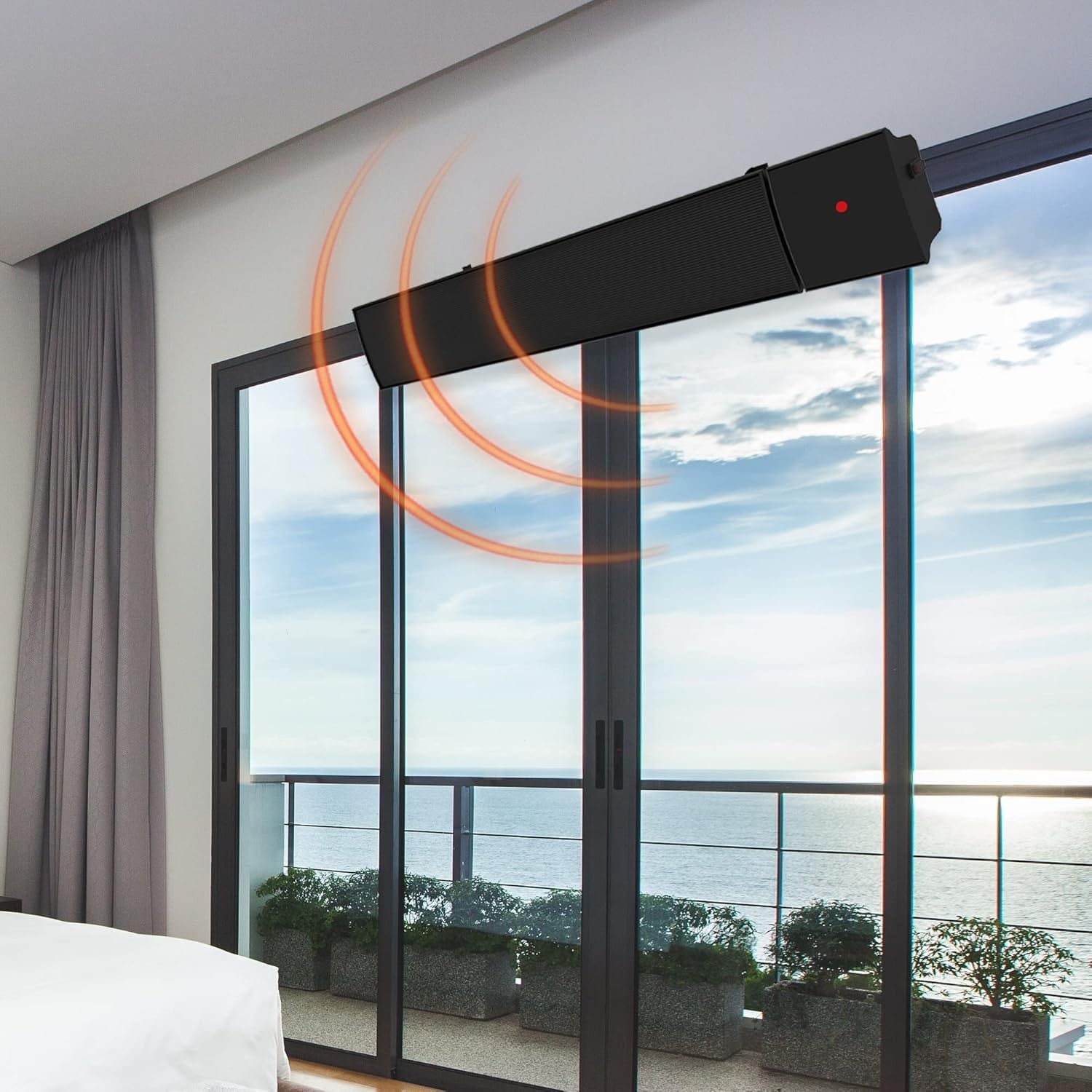 1200W IP44 Infrared Heater Wall Energy Efficient Fast Heat Indoor Outdoor