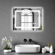 LED Bathroom Mirror 45x60cm Anti-Fog Lighted Wall Vanity Demister