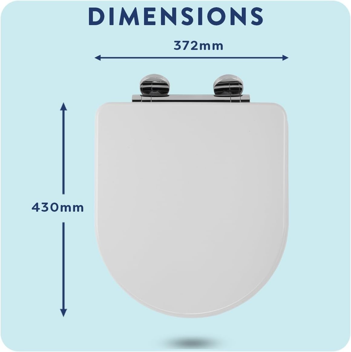 White Wood D-Shape Toilet Seat Soft Close Quick Release Antibacterial Durable