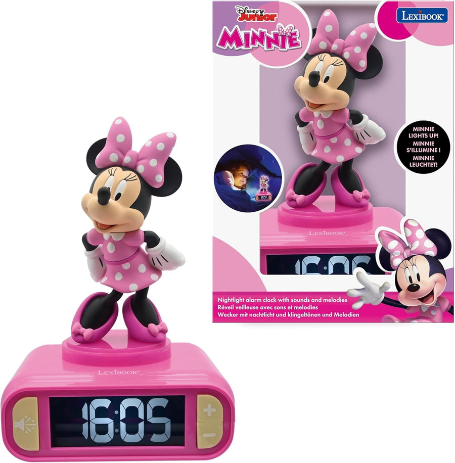 Kids Cartoon Alarm Clock Night Light LED Display Snooze Sounds Bedroom