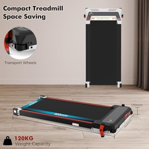 Under Desk Walking Pad 2-in-1 Treadmill & Foot Massager 6% Incline