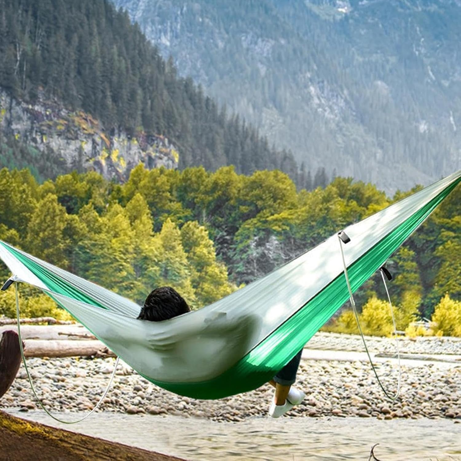 Outdoor Camping Hammock with Support Poles – Waterproof, Portable Travel