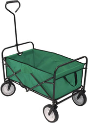 Heavy Duty Foldable Garden Festival Trolley Wagon Cart 70kg Capacity – Green