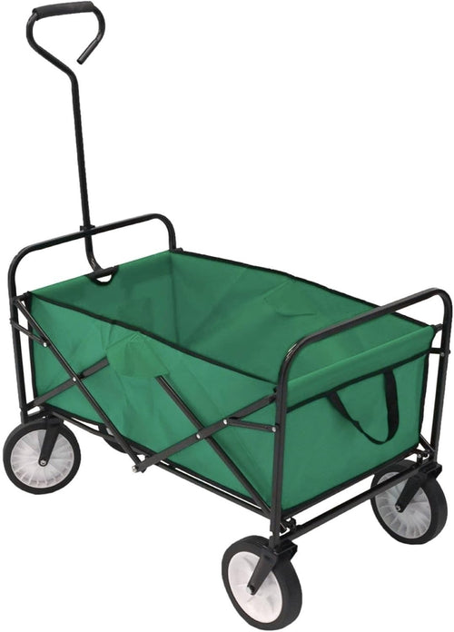 Heavy Duty Foldable Garden Festival Trolley Wagon Cart 70kg Capacity – Green