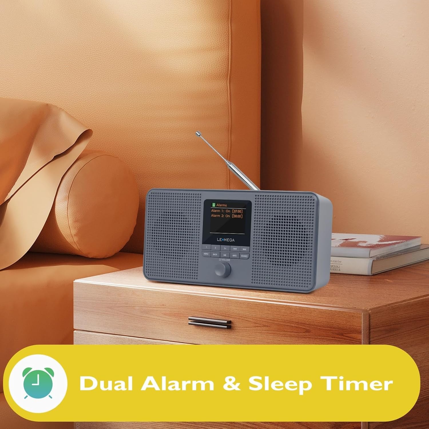 Internet Radio DAB+ FM WiFi Bluetooth Speaker Spotify Dual Alarm Portable