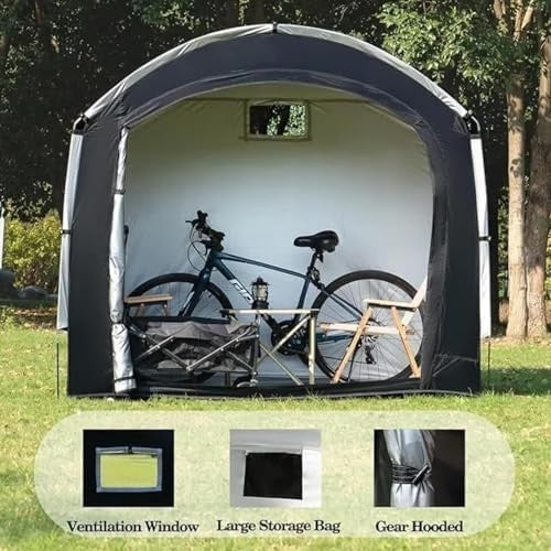 Portable Bike Storage Shed Tent Waterproof for 2-4 Bikes Outdoor