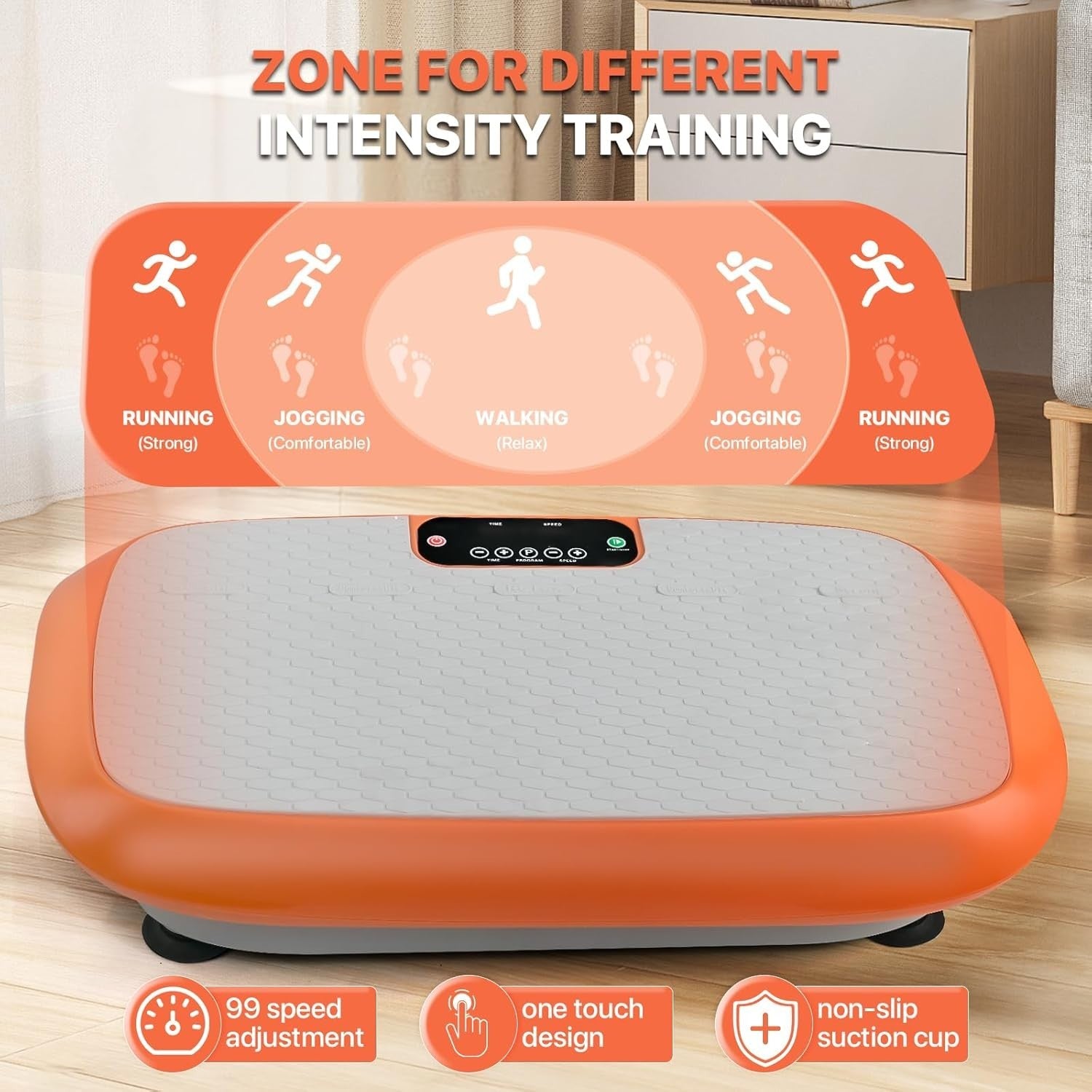 Vibration Plate Fitness Platform 99 Speeds Full Body Shaker Home Use