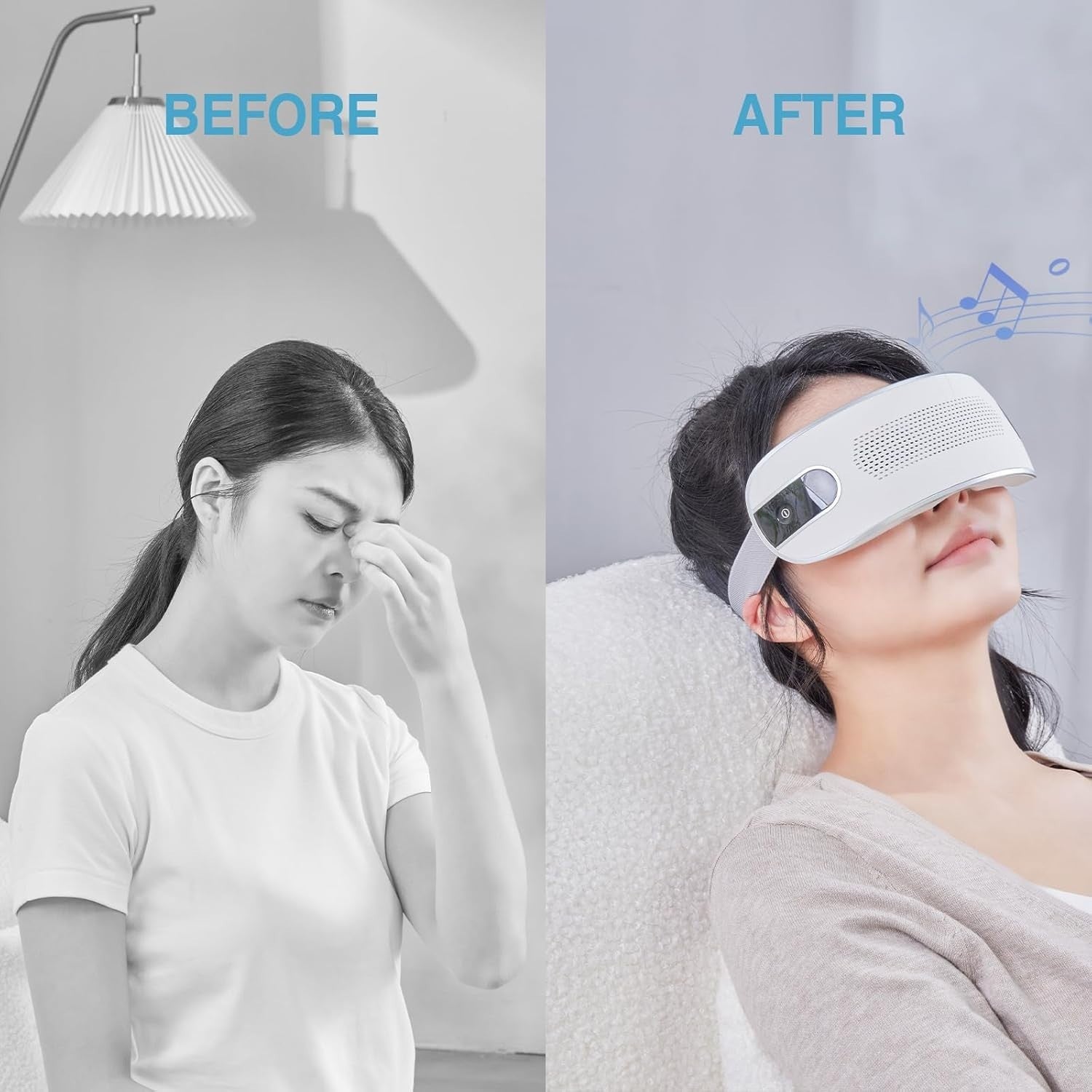 Eye Massager Vibration Bluetooth Music Type-C 4 Modes Sleep