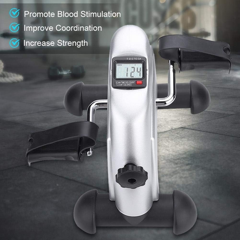 Compact Hand Foot Pedal Trainer Foldable LCD Seated Fitness