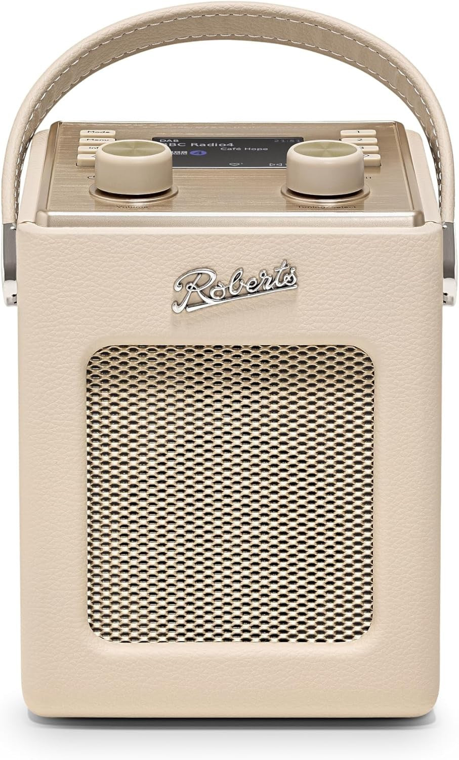 Portable DAB+/FM Radio with Bluetooth, Dual Alarms & Retro Sound – Pastel Cream