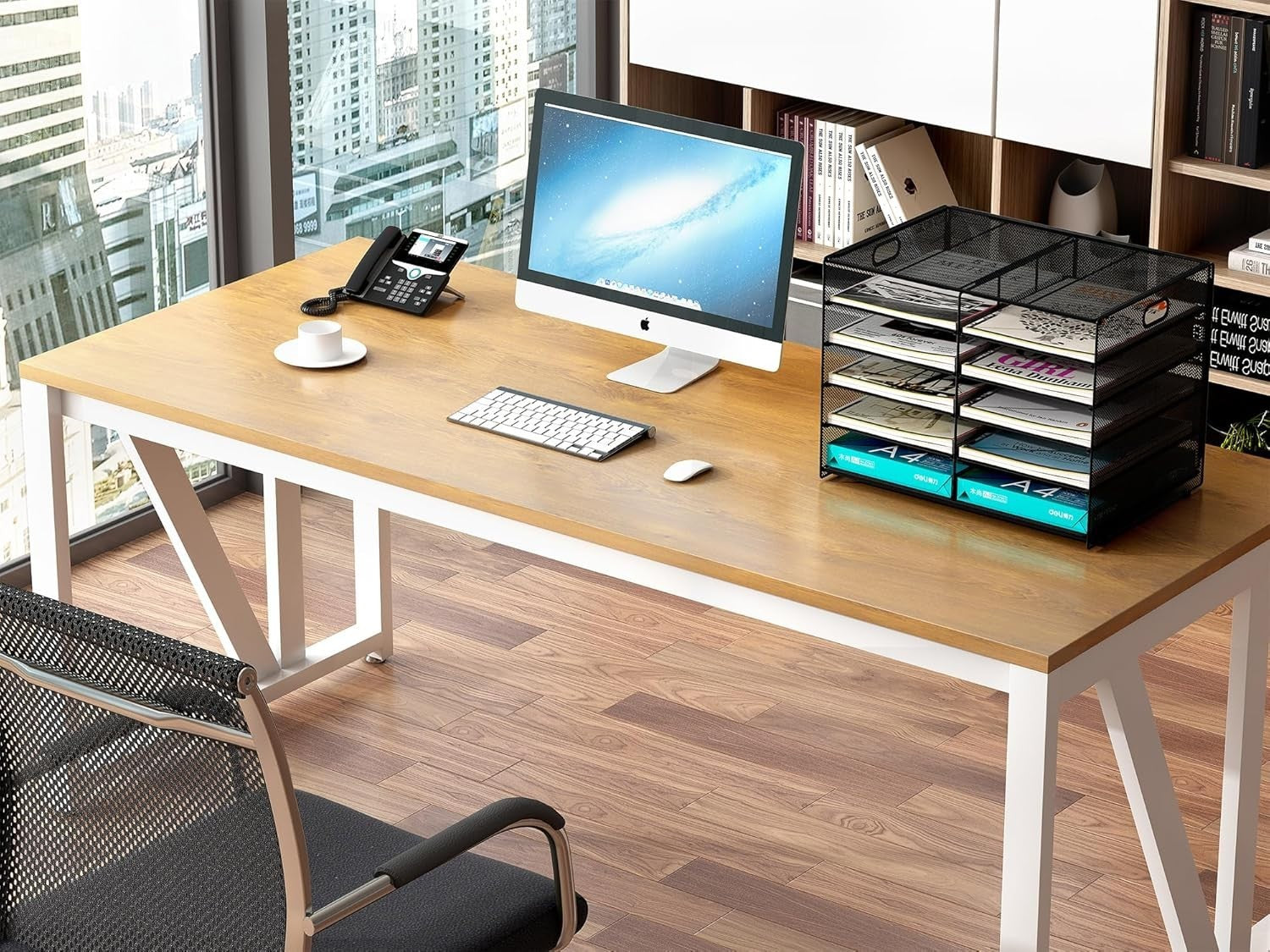 5-Tier Desktop Mesh Filing Tray 10 Compartments A4 Paper Organiser