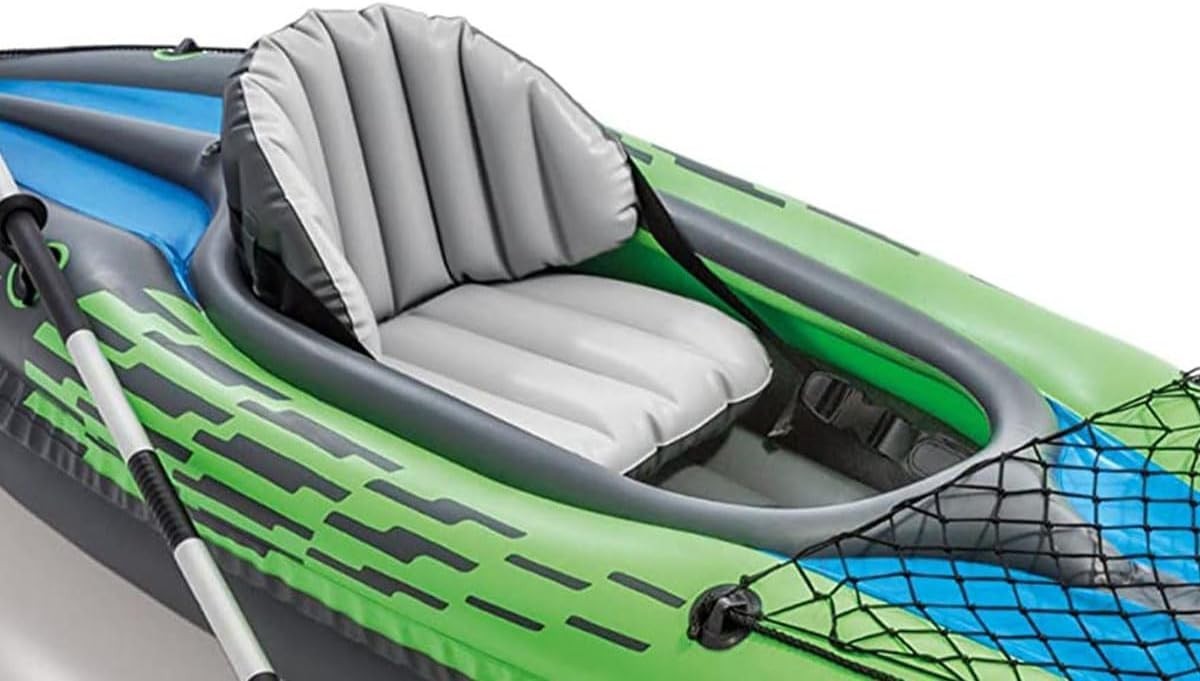 Inflatable Kayak Set 1 Person Canoe w/ Aluminum Oars Hand Pump