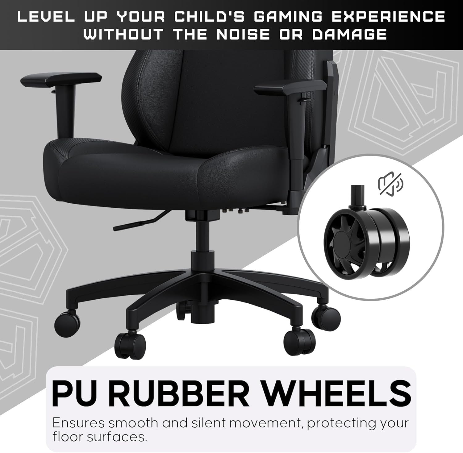 Kids Gaming Chair Reclining Ergonomic Desk Seat w/ Lumbar Pillow