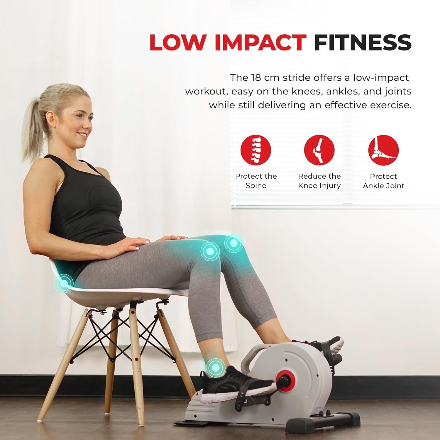 Seated Pedal Exerciser Under Desk Magnetic Bike for Arms Legs Quiet