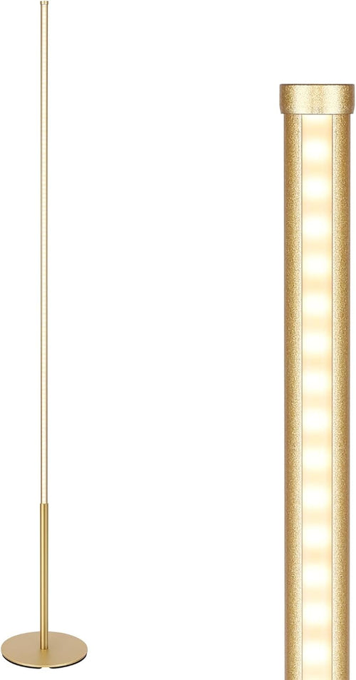 LED Floor Lamp Dimmable Corner Standing Light Minimalist Warm White Gold