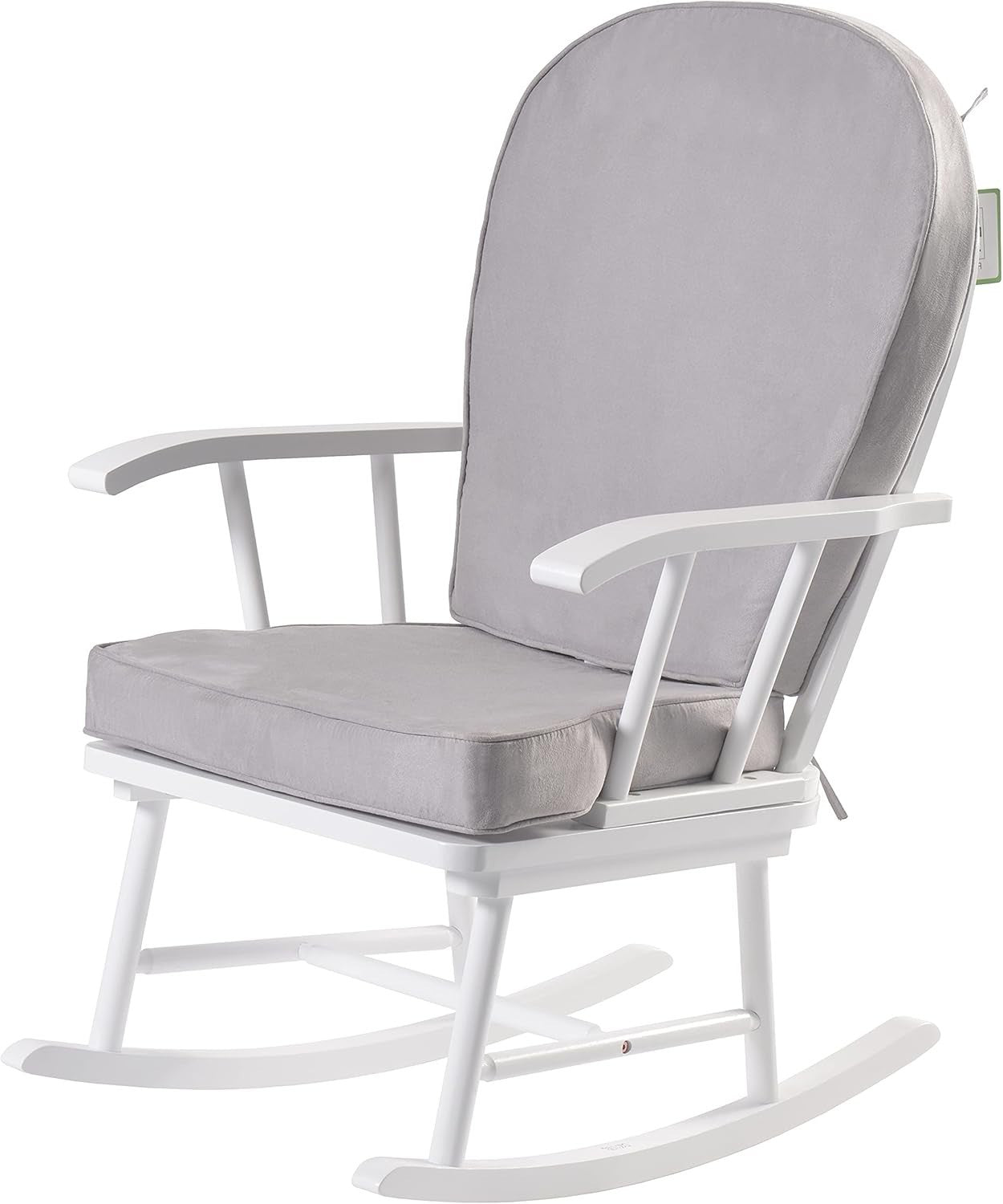 Compact Rocking Chair for Nursery Grey Armchair Solid Wood Easy Clean