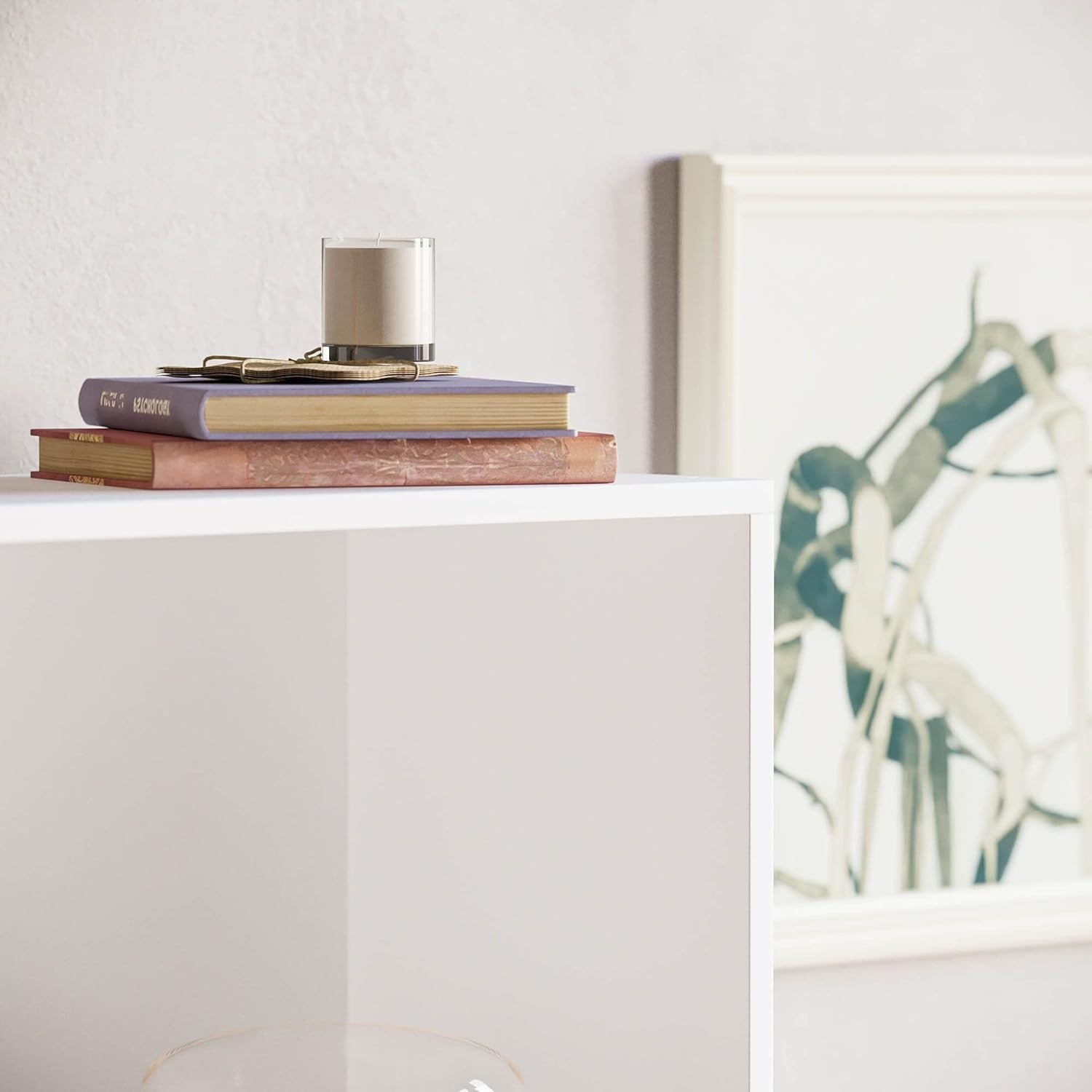 3 Tier White Wooden Bookcase Modern Storage Display Shelf for Living Room