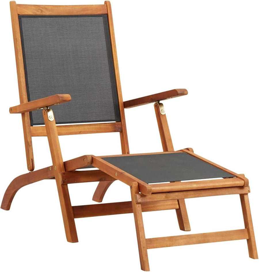 Wooden Garden Sun Lounger Recliner – Acacia Deck Chair Outdoor Daybed