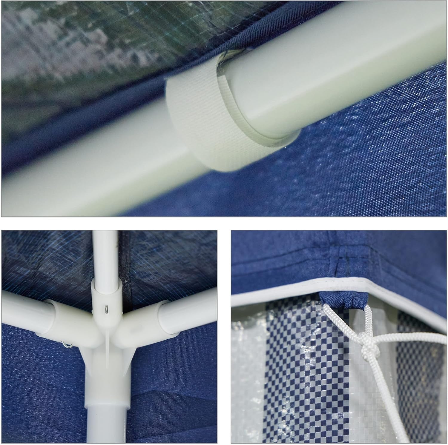 2.5x3x4M Dark Blue Garden Gazebo Party Tent Waterproof Steel Frame PE Roof