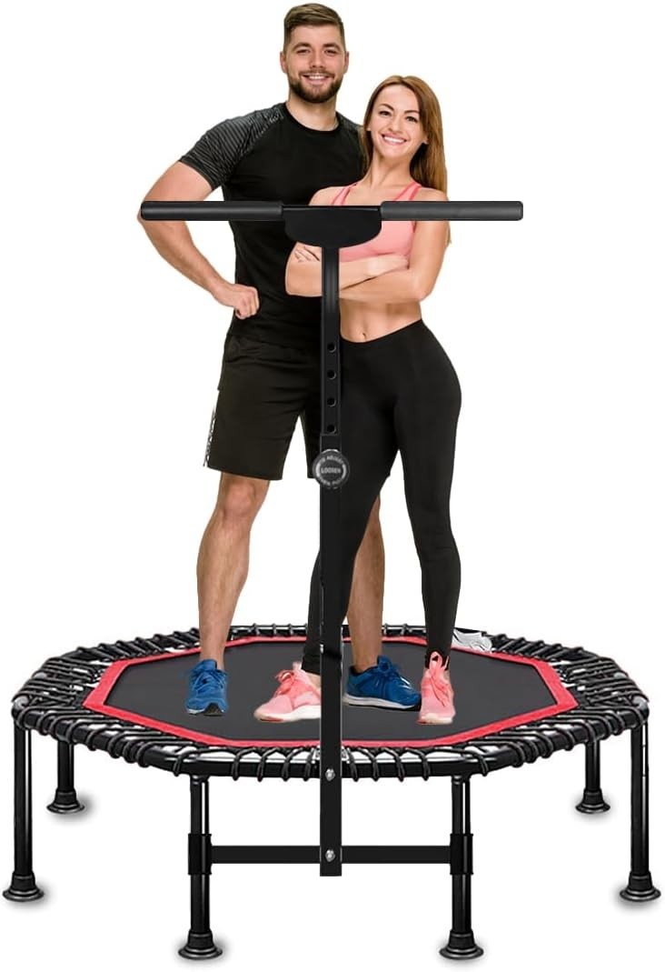 45” Fitness Rebounder Trampoline Adult Indoor Outdoor w Adjustable Handle