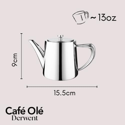 370ml Stainless Steel Teapot 1 Cup Mirror Finish Non Drip Tea Pot