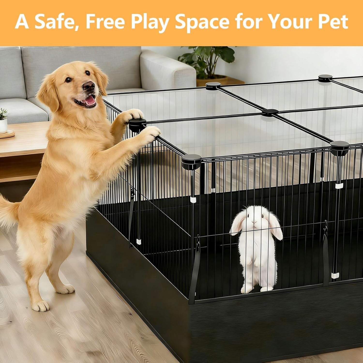 Large Rabbit Cage Indoor Outdoor with Cover Waterproof Easy Clean