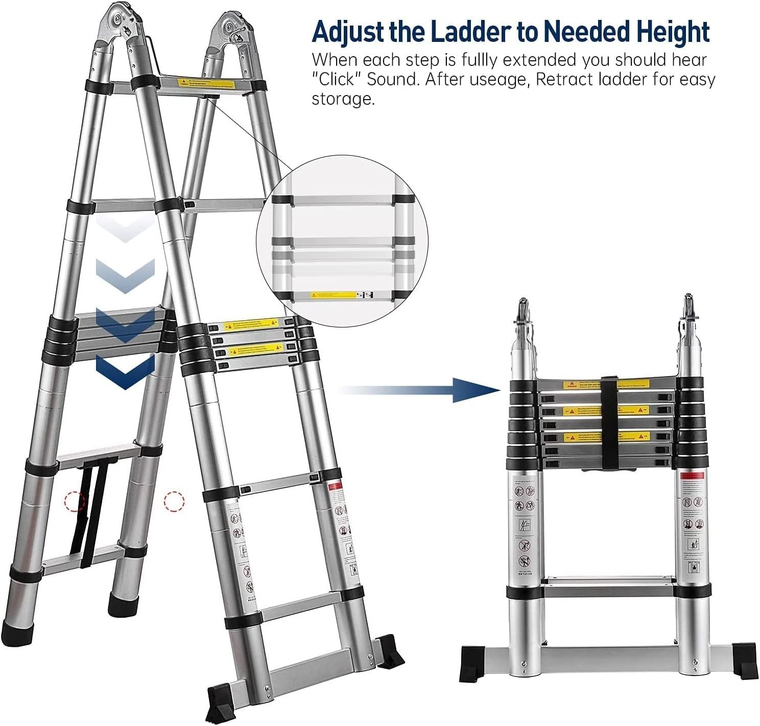 6 Tier Ladder Bookcase Tall Display Storage Shelf Space Saving White