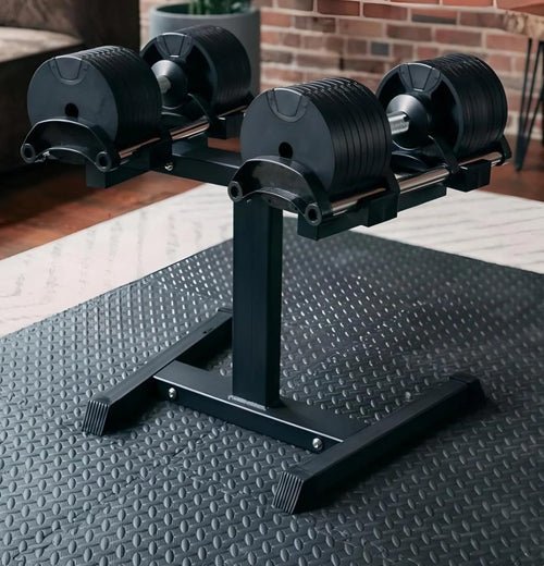 64kg Adjustable Dumbbells Pair with Stand 2–32kg Quick Select Home Gym
