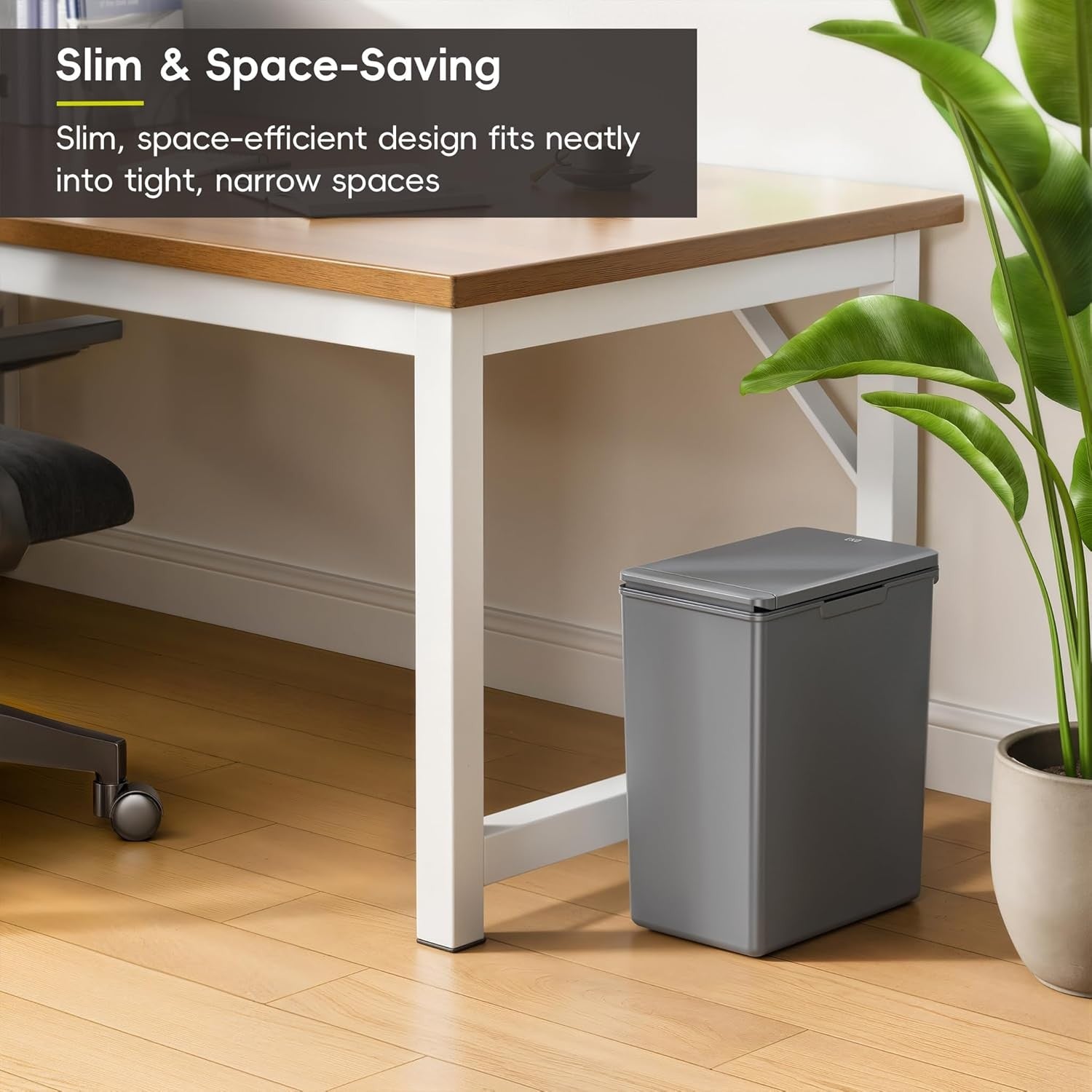Slim 20L Kitchen Recycling Bin Touch-Top Lid Plastic Waste Sorter
