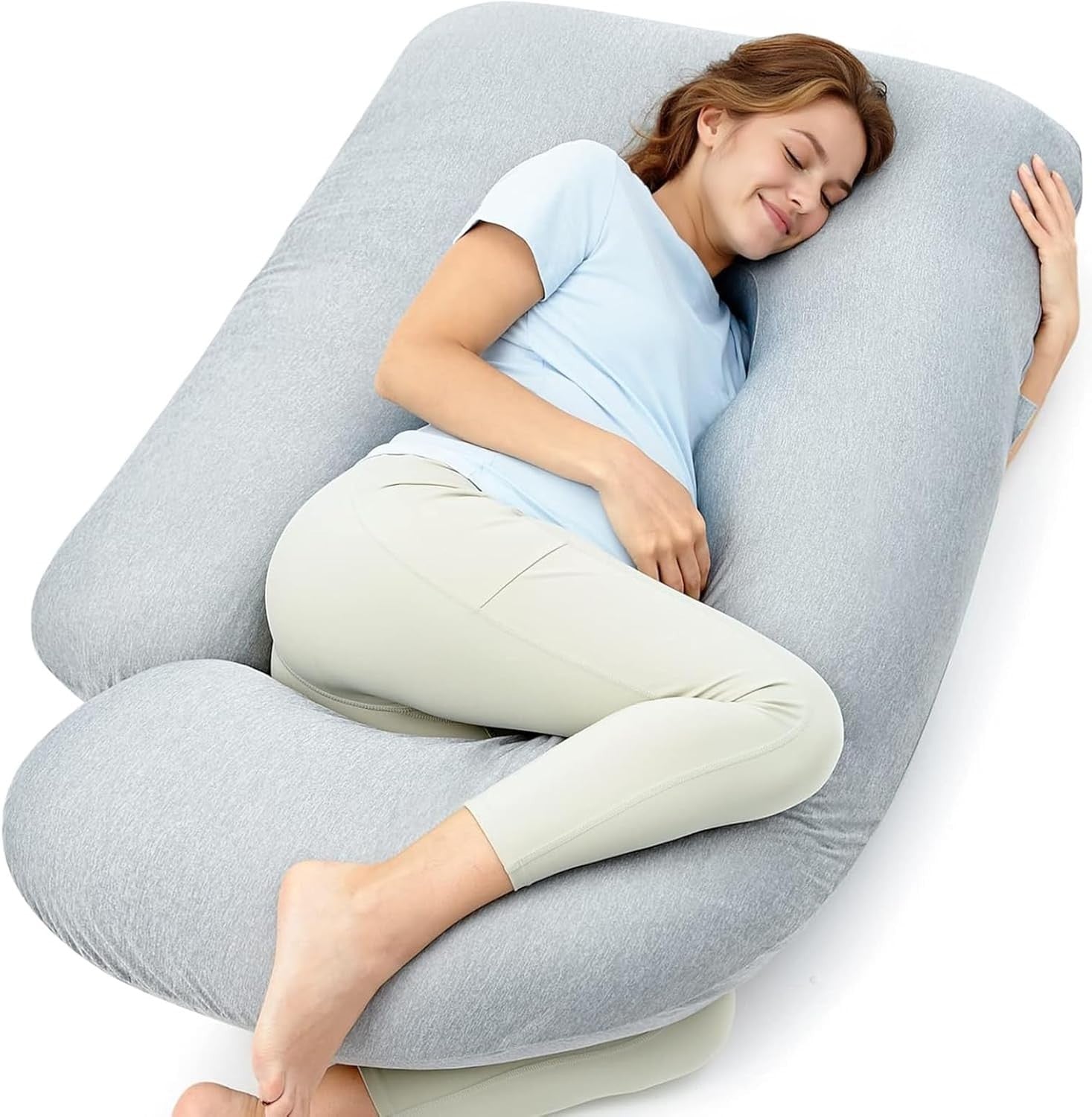 Pregnancy Pillow 57” Full Body Maternity Support Side Sleeper Belly Back