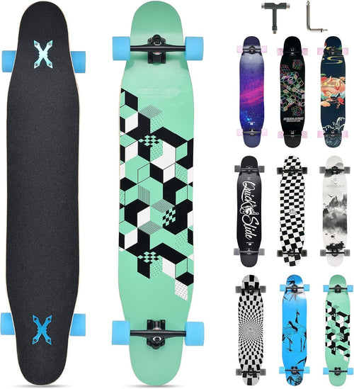 46" Longboard Skateboard 8-Layer Maple Deck Teens & Adults Cruiser