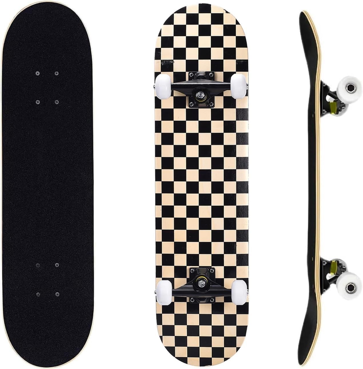 31in Complete Skateboard Beginners Kids Adults Double Kick Maple Deck Tool