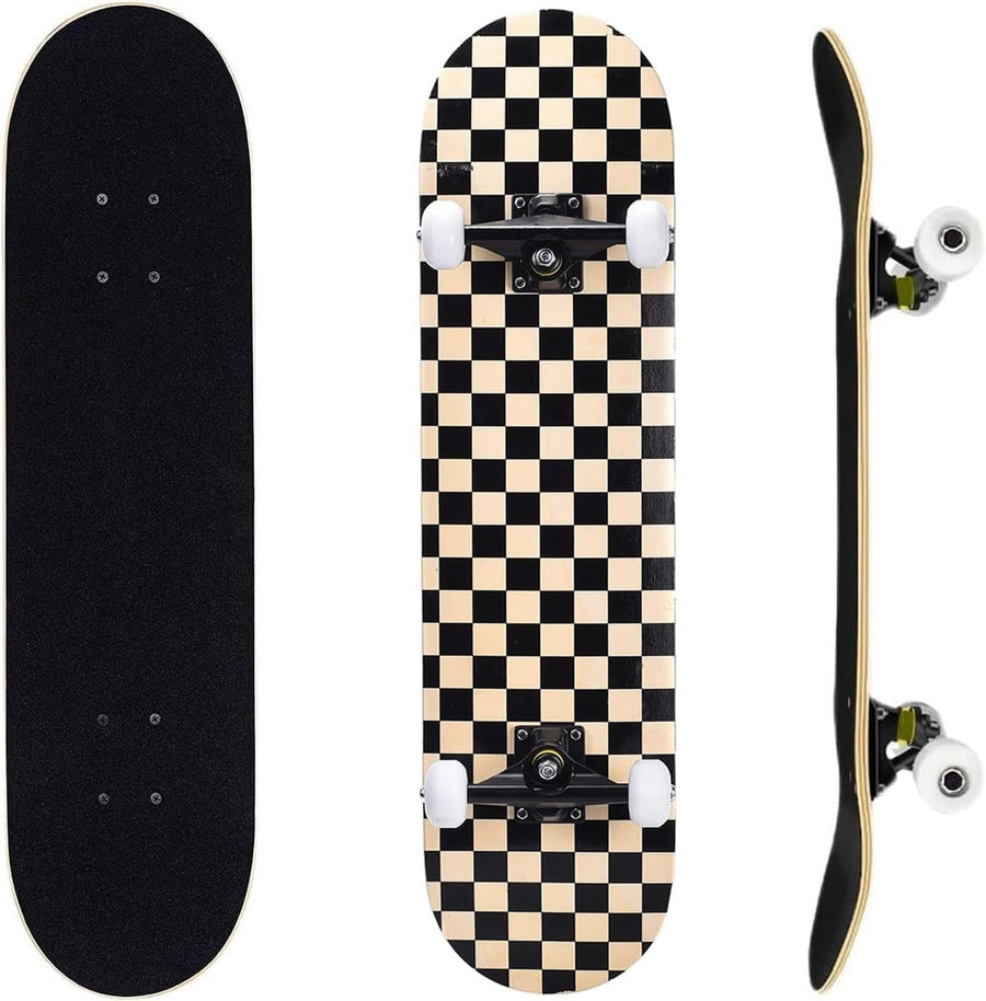 31in Complete Skateboard Beginners Kids Adults Double Kick Maple Deck Tool
