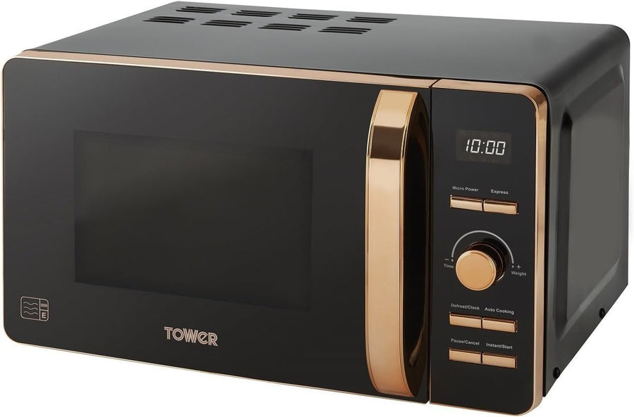 Tower T24021 Digital Microwave 20L 800W 8 Auto Cook Timer Black/Rose