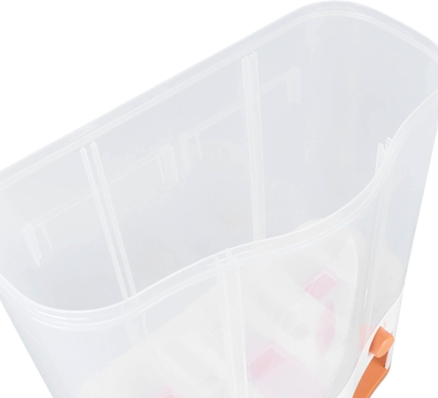 6L Triple Grain Dispenser Rice Storage Box Clear Window Food Container