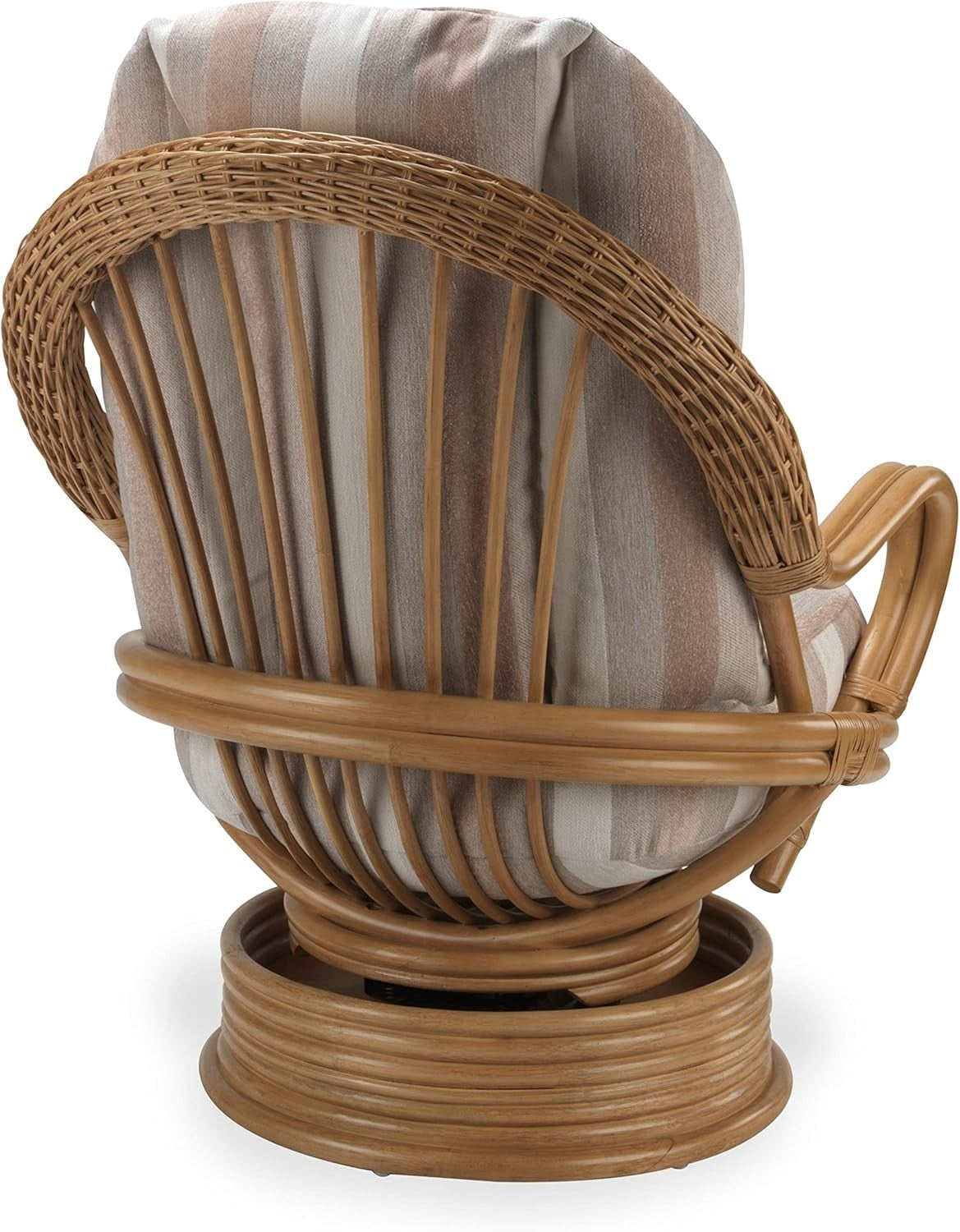 Swivel Rocking Rattan Chair Indoor Conservatory Armchair 360° Motion