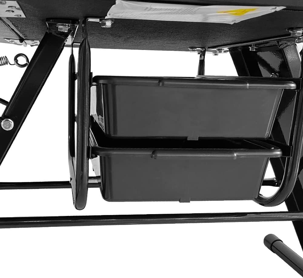 3-Section Massage Table Folding Beauty Bed Tattoo Chair w/ Storage Box Black