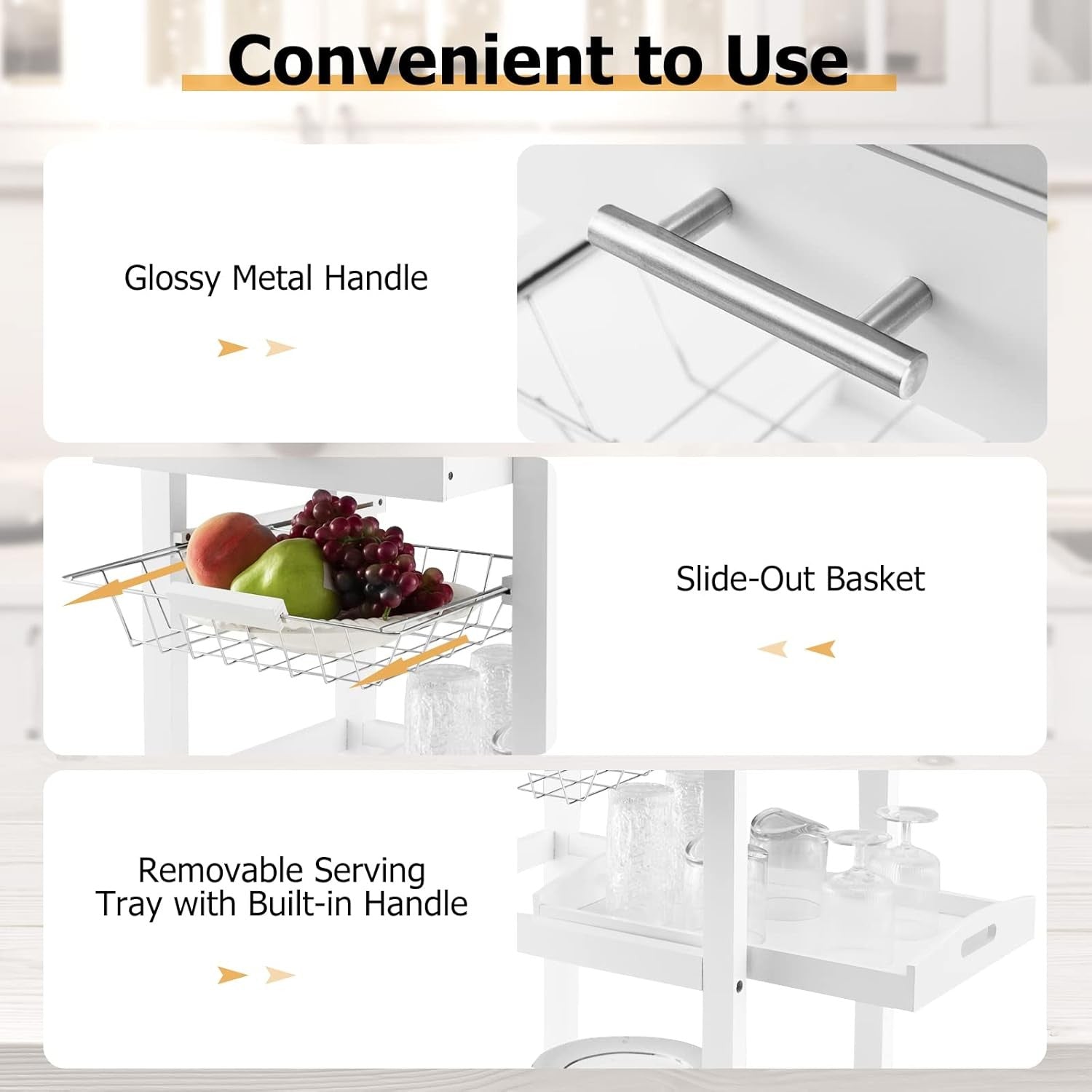 4 Tier Rolling Kitchen Trolley Storage Cart Drawer Basket Lockable Wheels