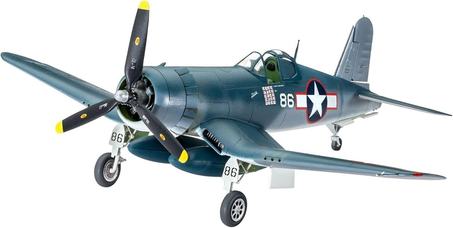 1:72 F4U-1D Corsair Fighter Jet Model Kit • Unpainted • 63-Piece Set