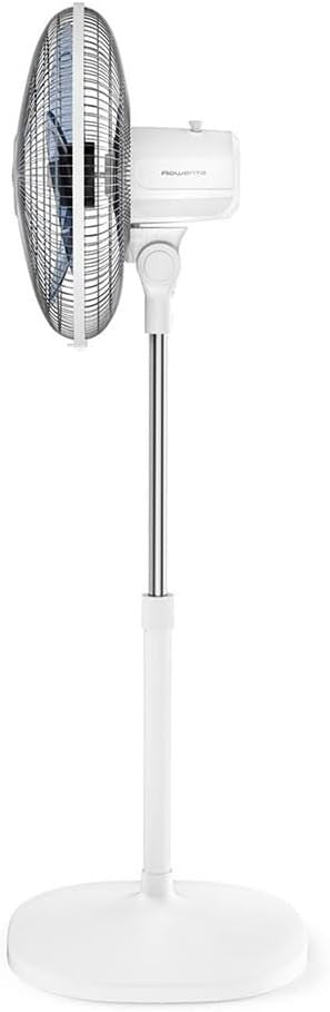 Quiet 3-Speed Standing Fan with Remote – Adjustable Height & Oscillation White