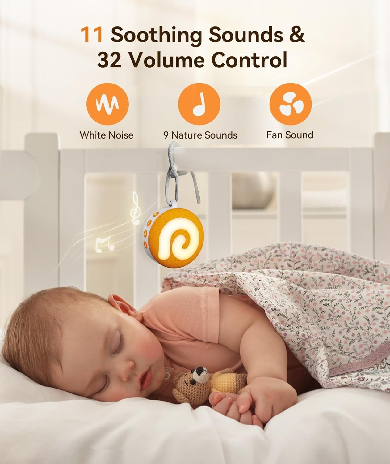 White Noise Sound Machine Baby Sleep Aid Night Light Portable Rechargeable