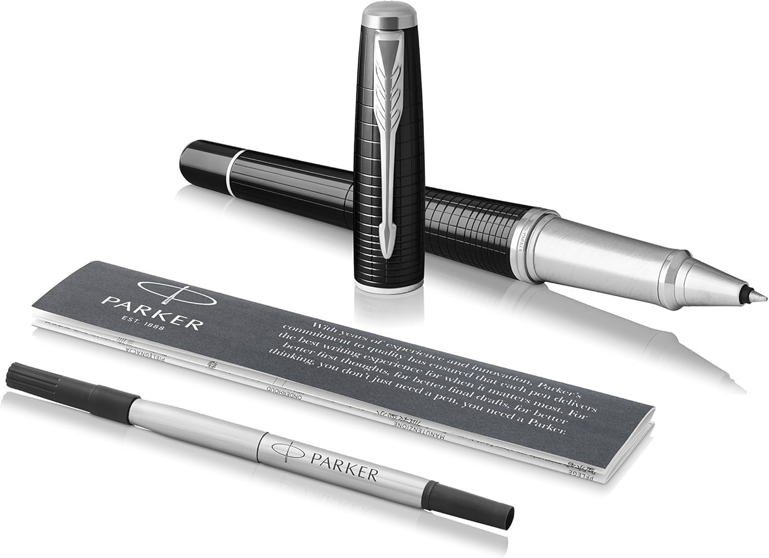 Luxury Ebony Metal Rollerball Pen – Fine Tip, Ergonomic, Gift Box