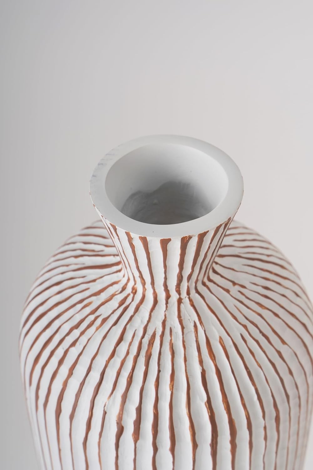 Tall White Floor Vase 85cm Modern Textured Living Room Corner Decor