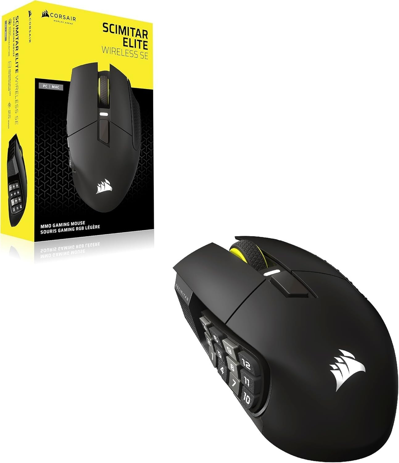 Wireless MMO Gaming Mouse 33K DPI 16 Buttons 150H Battery